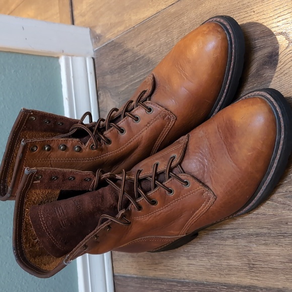 Ariat Men's Cascade 8 cognac brown soft toe leather lace up work boot EUC sz 11 - Picture 6 of 10